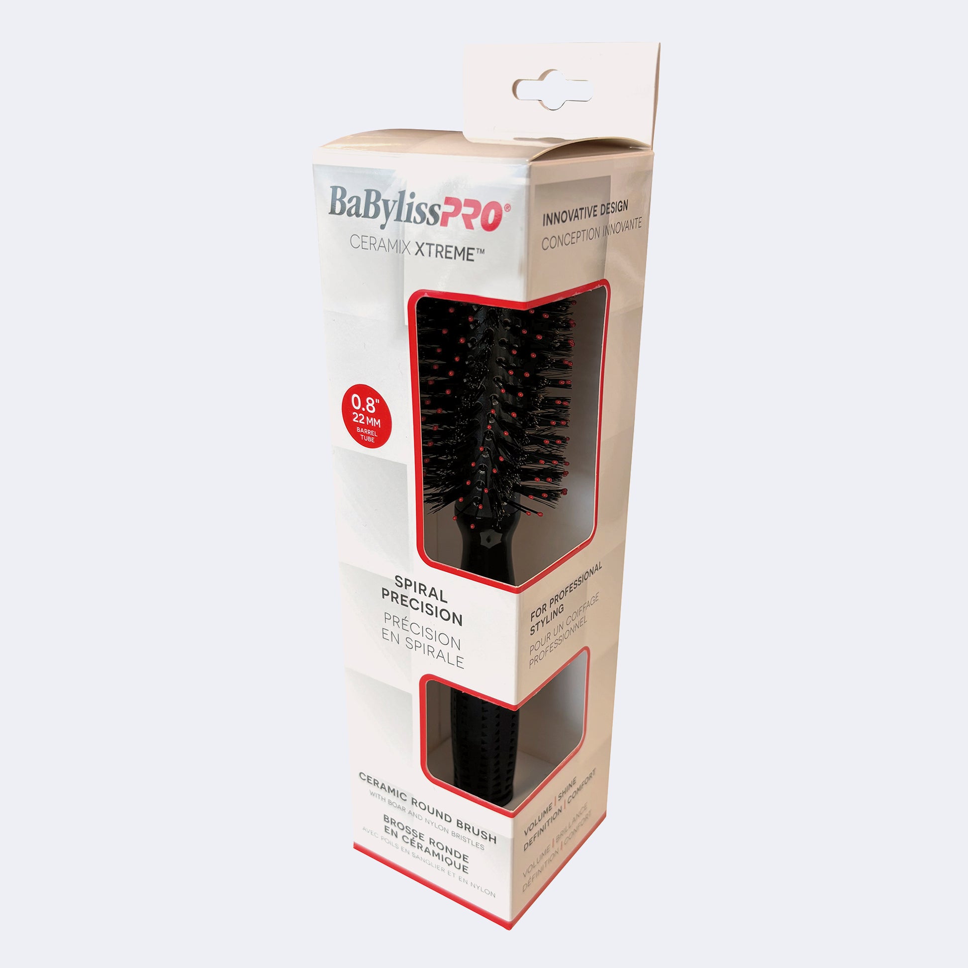 BaBylissPRO Ceramix Xtreme Spiral Ceramic Round Brush – Spiral Bristles in Three Barrels