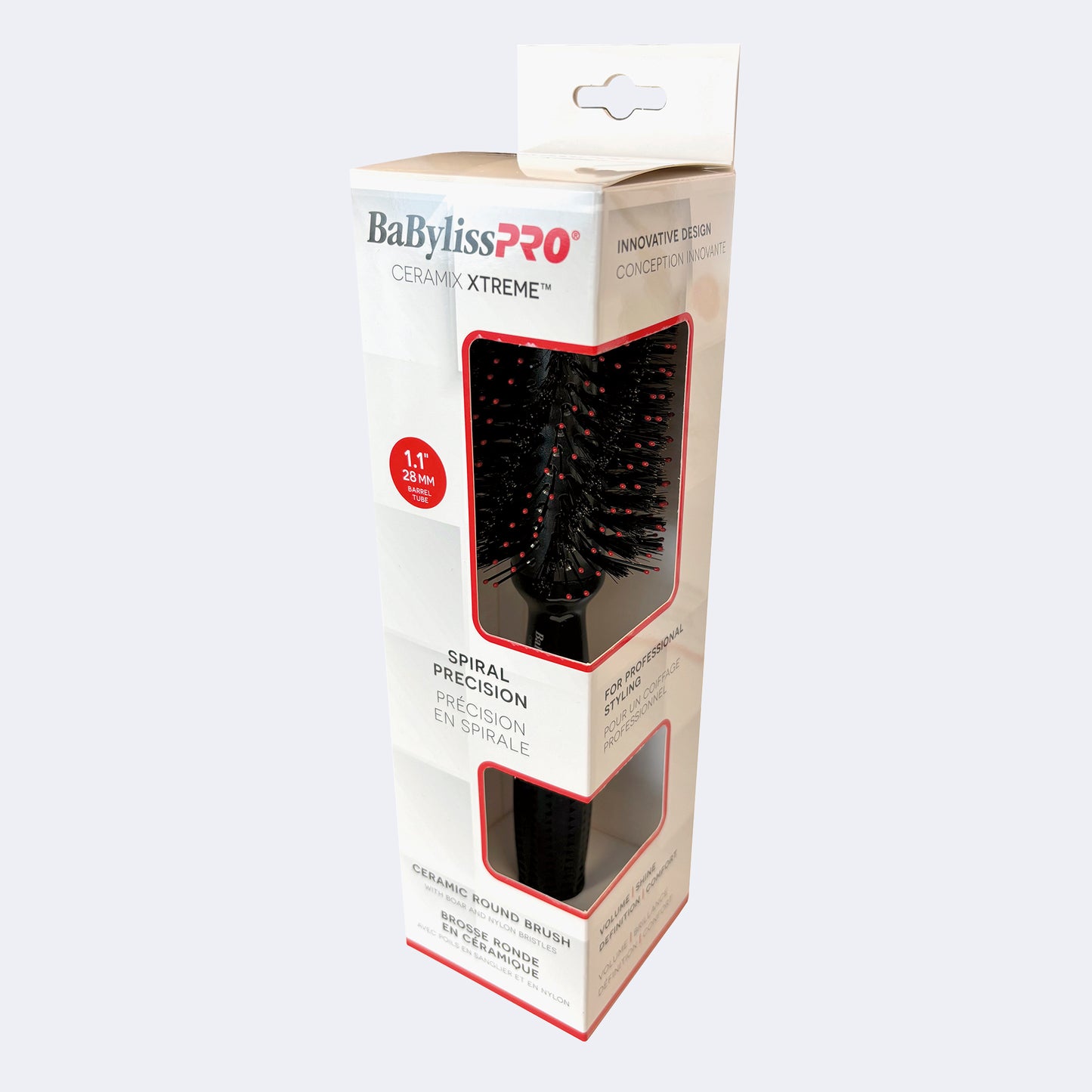 BaBylissPRO Ceramix Xtreme Spiral Ceramic Round Brush – Spiral Bristles in Three Barrels