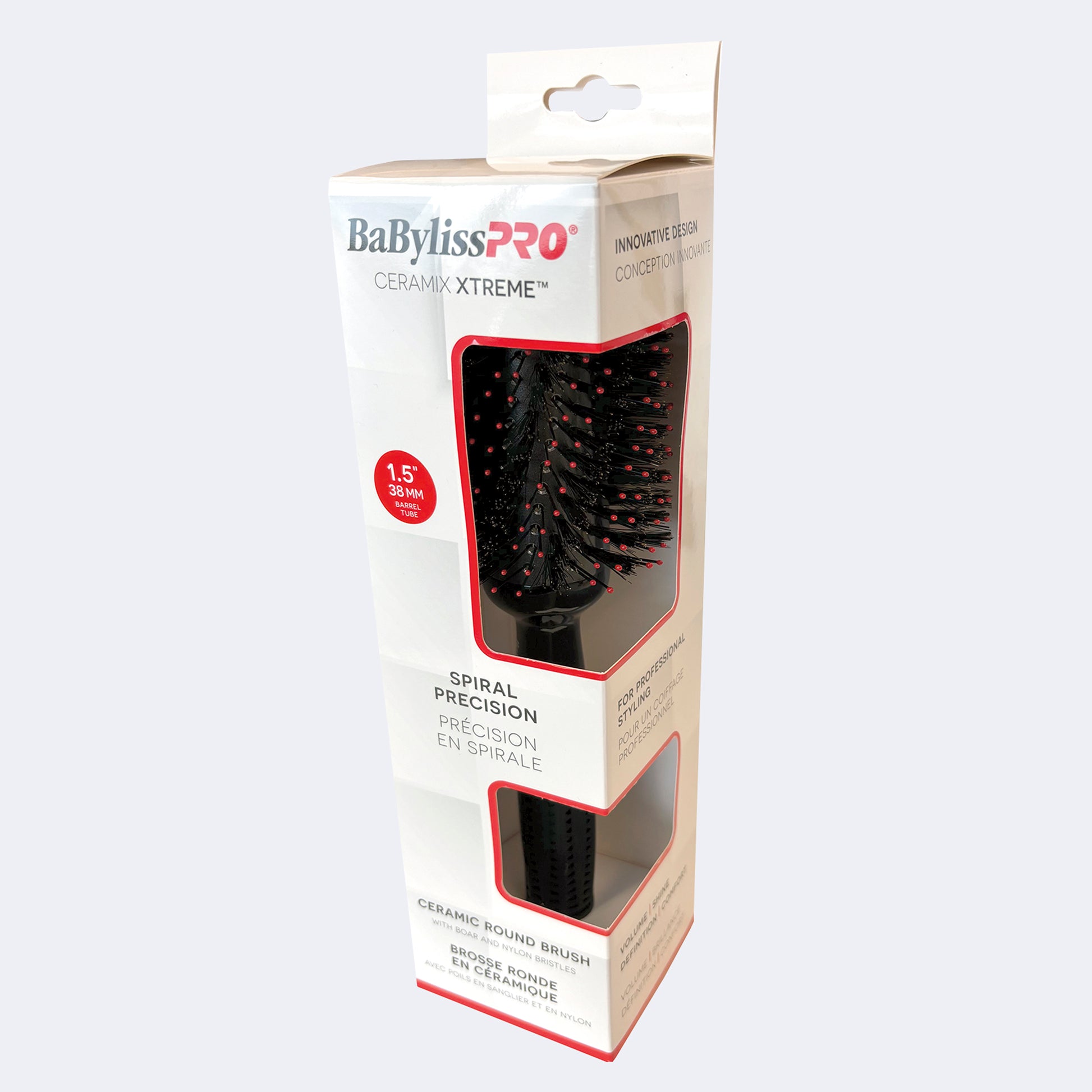 BaBylissPRO Ceramix Xtreme Spiral Ceramic Round Brush – Spiral Bristles in Three Barrels