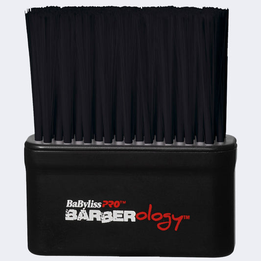 BaBylissPRO Barberology Neck Duster Black (BBCKT4) — black neck duster brush, front view, plain white background