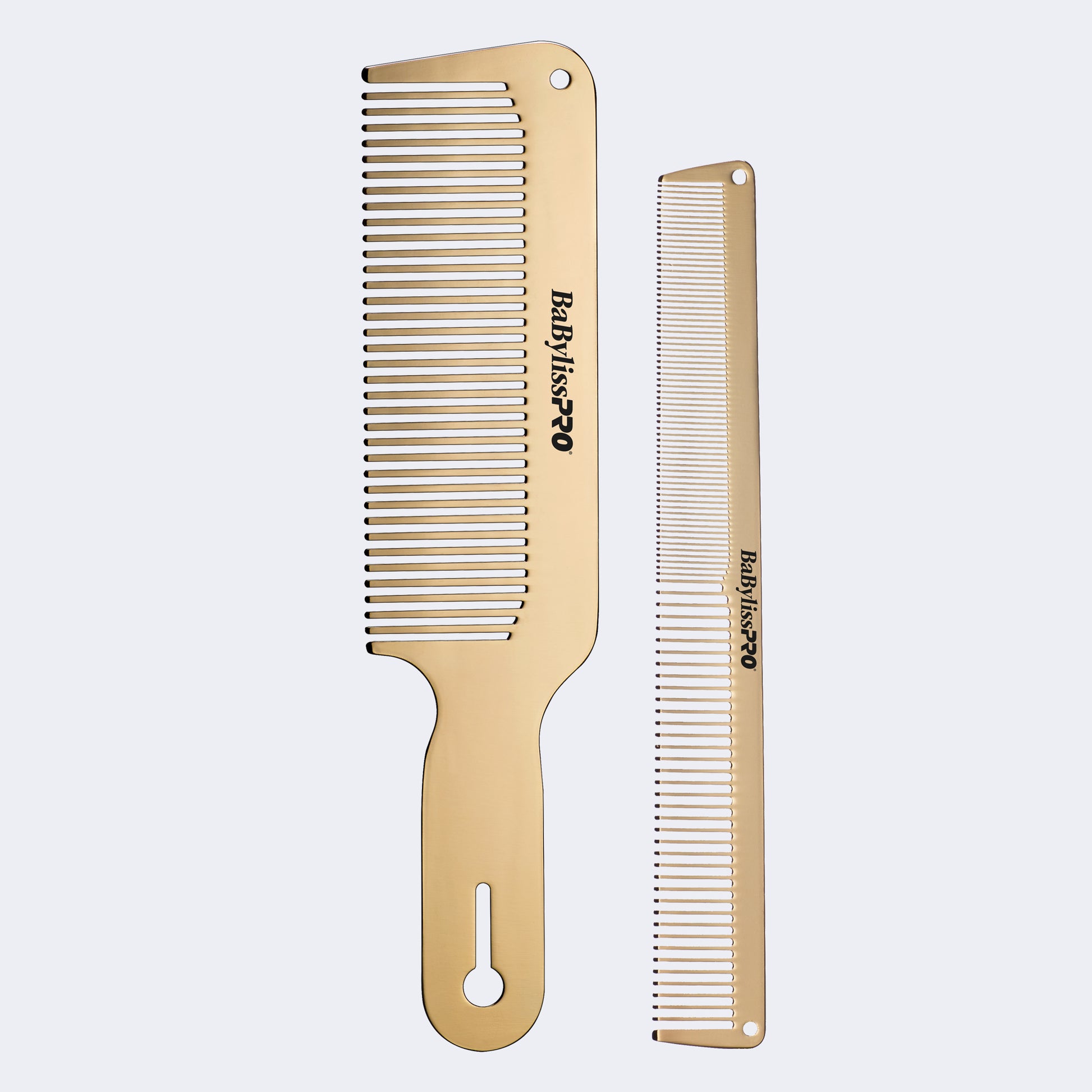 BaBylissPRO GoldFX Metal Comb 2-Pack – Ultra-Thin Over-Comb Set