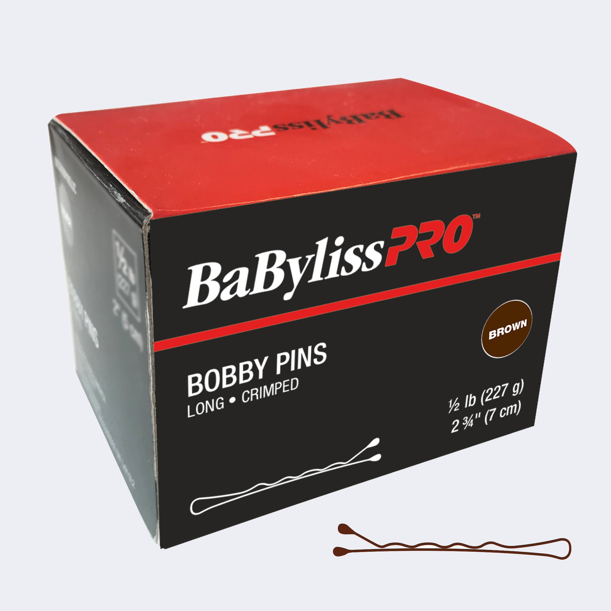 BaBylissPRO Long Crimped Bobby Pins – 2-3/4 Inch, Half-Pound Box for Heavy Sections