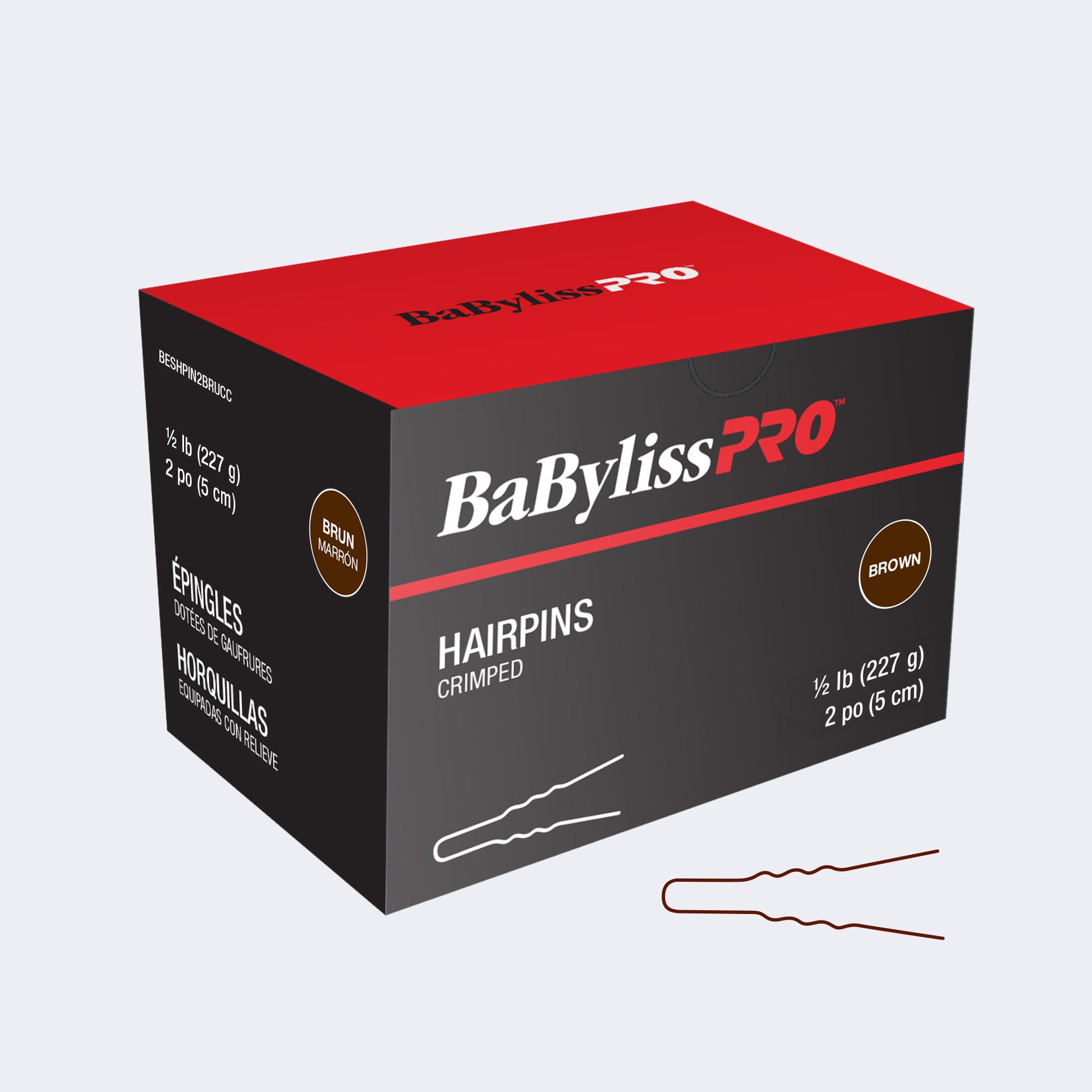 BaBylissPRO 2" Crimped Hair Pins – Full-Length Setting Pins, 1/2 lb Box