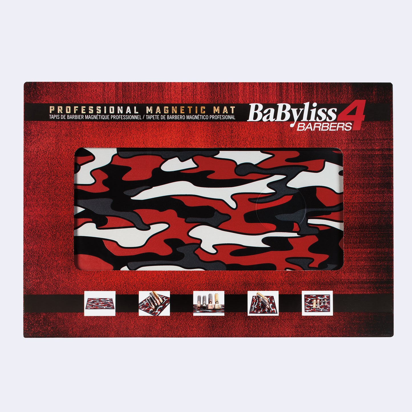 BaBylissPRO – Red Camo Magnetic Strip Barber Mat