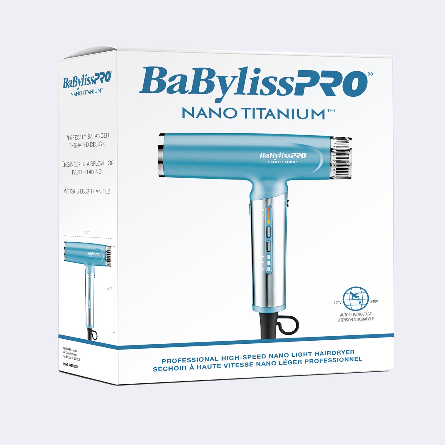 BaBylissPRO – Nano Titanium High-Speed Nano Light Hairdryer (Blue)