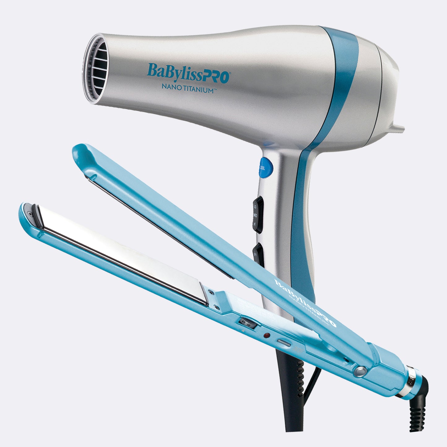 BaBylissPRO Nano Titanium Hairdryer & Flat Iron Prepack