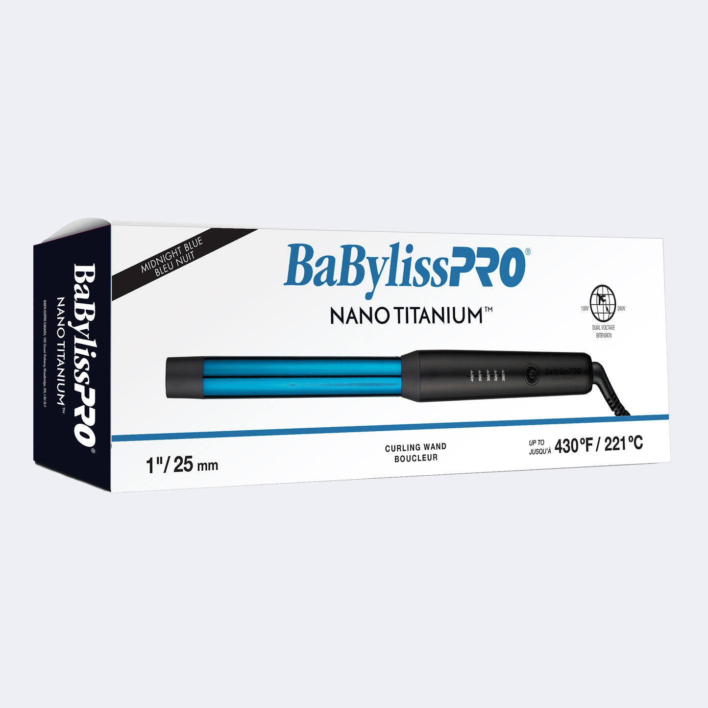 BaBylissPRO Nano Titanium Curling Wand – Blue Titanium Barrels, Six Models