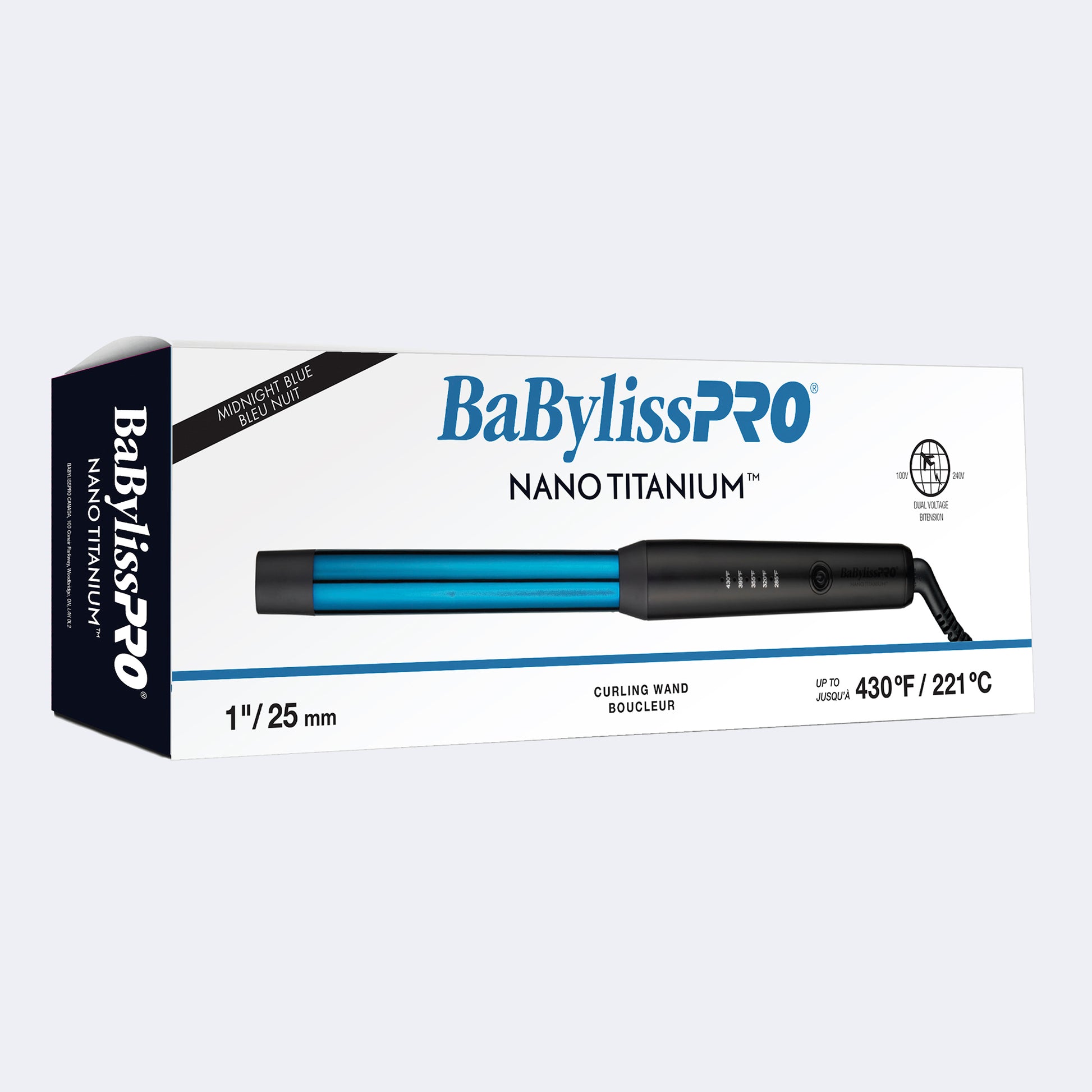 BaBylissPRO Nano Titanium Curling Wand – Blue Titanium Barrels, Six Models