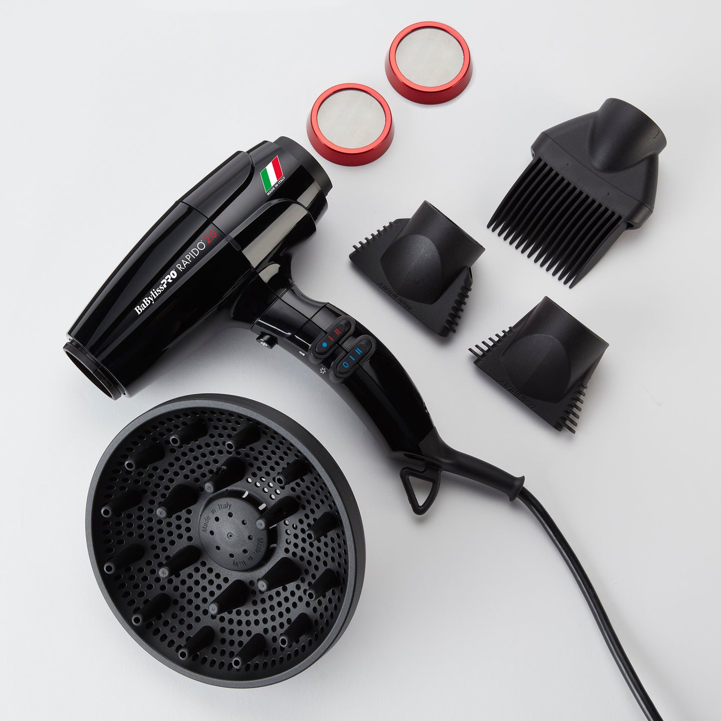 BaBylissPRO Rapido 2.0 Hairdryer – Brushless Digital Motor, Crafted in Italy