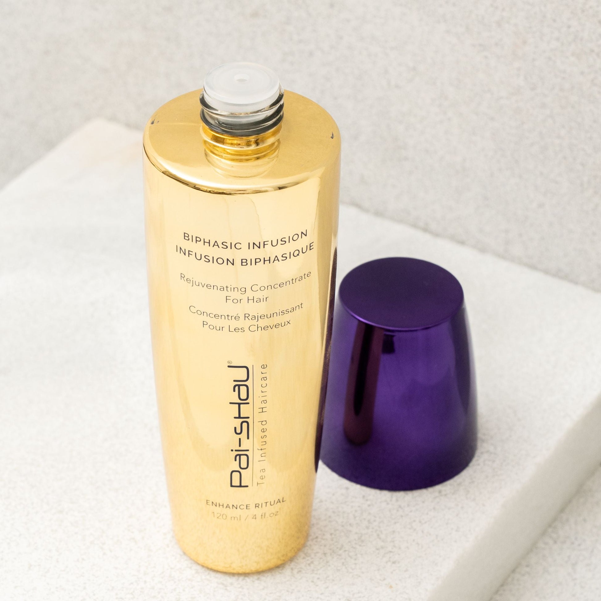 Pai-Shau Rejuvenating Concentrate Oil — Biphasic Infusion 120 ml bottle with the cap removed