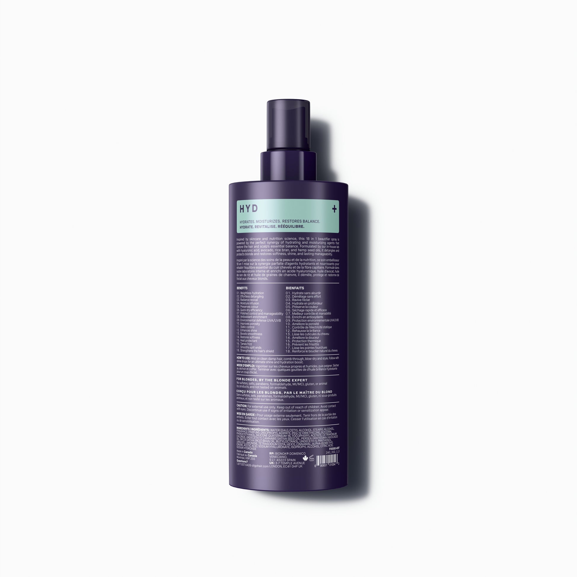 Oligo Professionnel – Blacklight – 18 – in – 1 Enhancing Mist – official product view