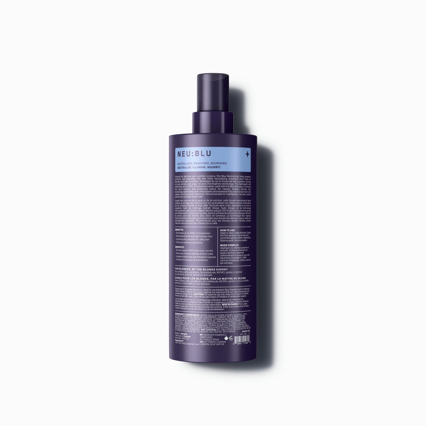 Oligo Professionnel – Blacklight Blue Neutralizing Spray 225 ml – official product view
