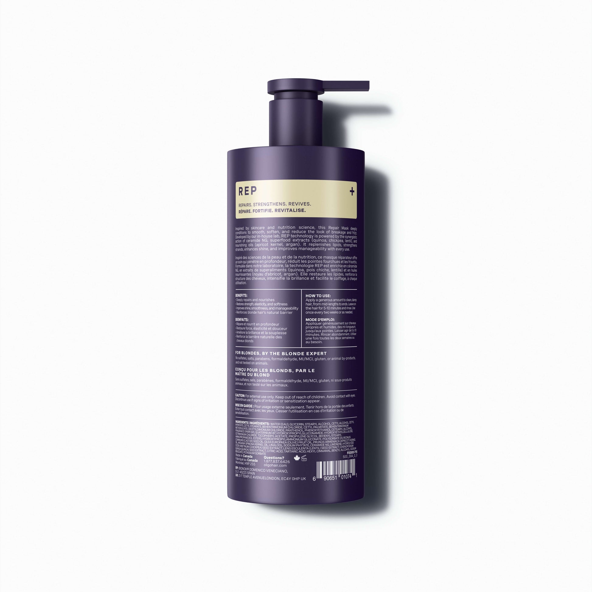 Oligo Professionnel – Blacklight – Repair Mask Rep – official product view
