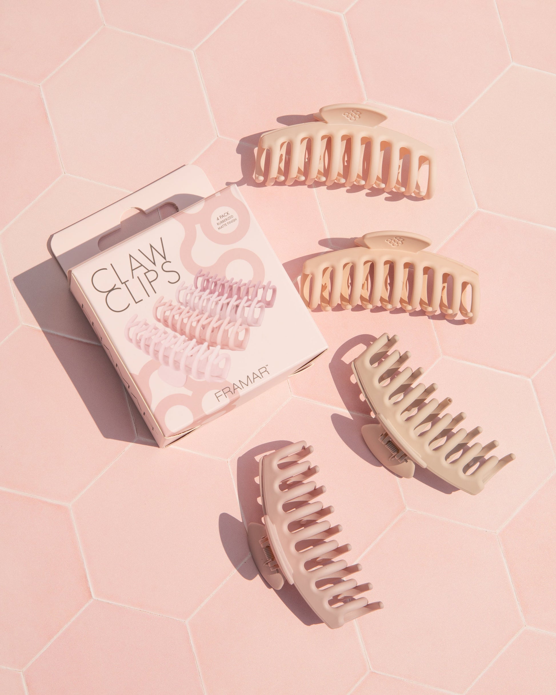 Framar Blush Claw Clips – 4 Pack