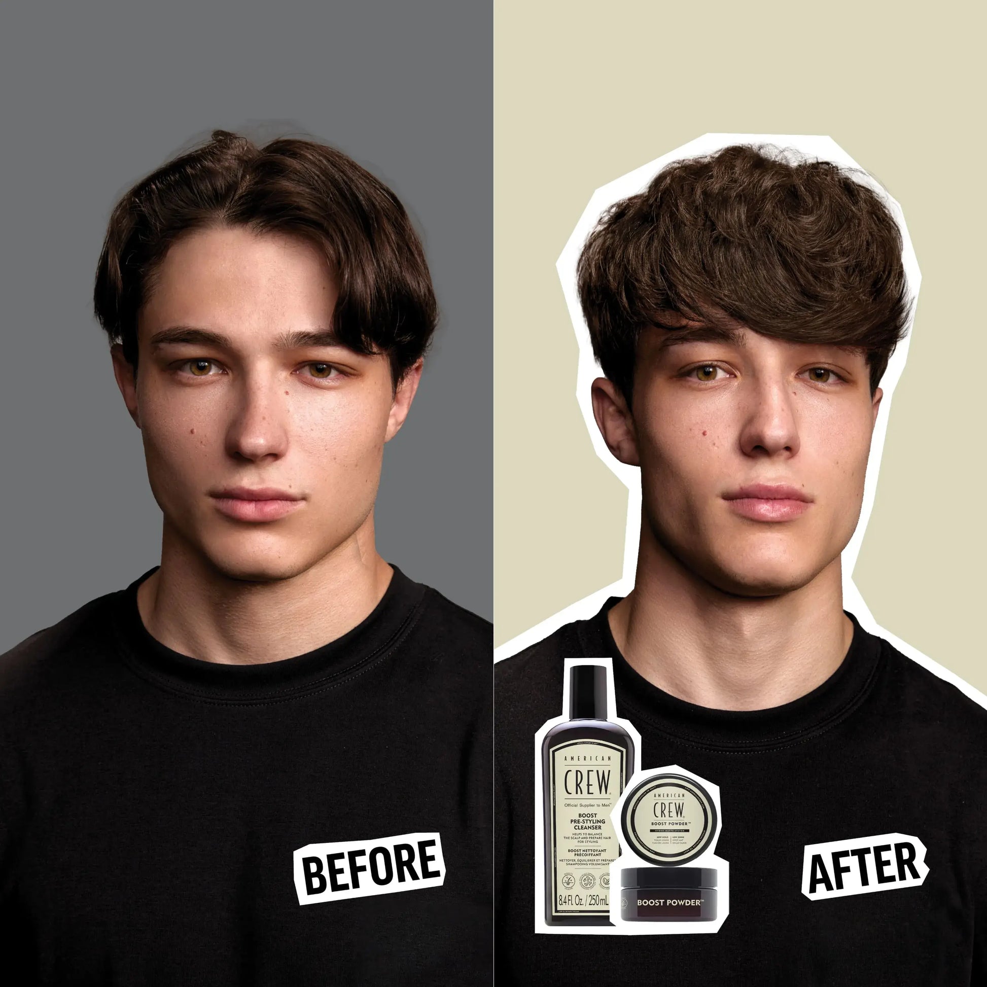 Boost Pre-Styling Shampoo before and after