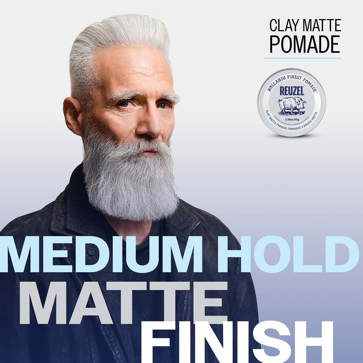 Reuzel Clay Matte Pomade - Strong Hold & Matte Finish for Active Men