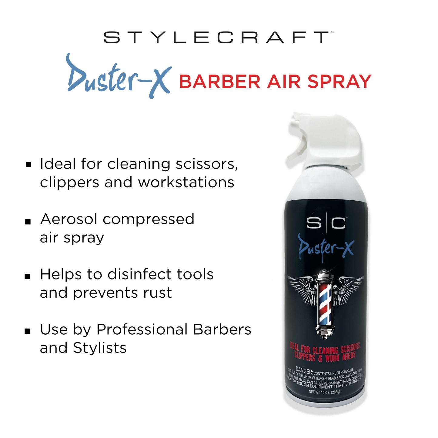 StyleCraft Duster-X - Barber & Stylist Duster Spray Aerosol 10 oz. – Professional