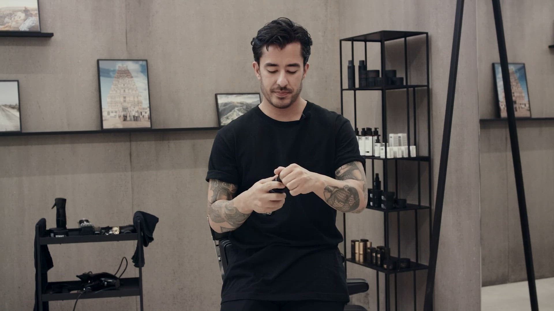 STMNT Grooming Spray 200ml — in the barbershop, official brand imagery