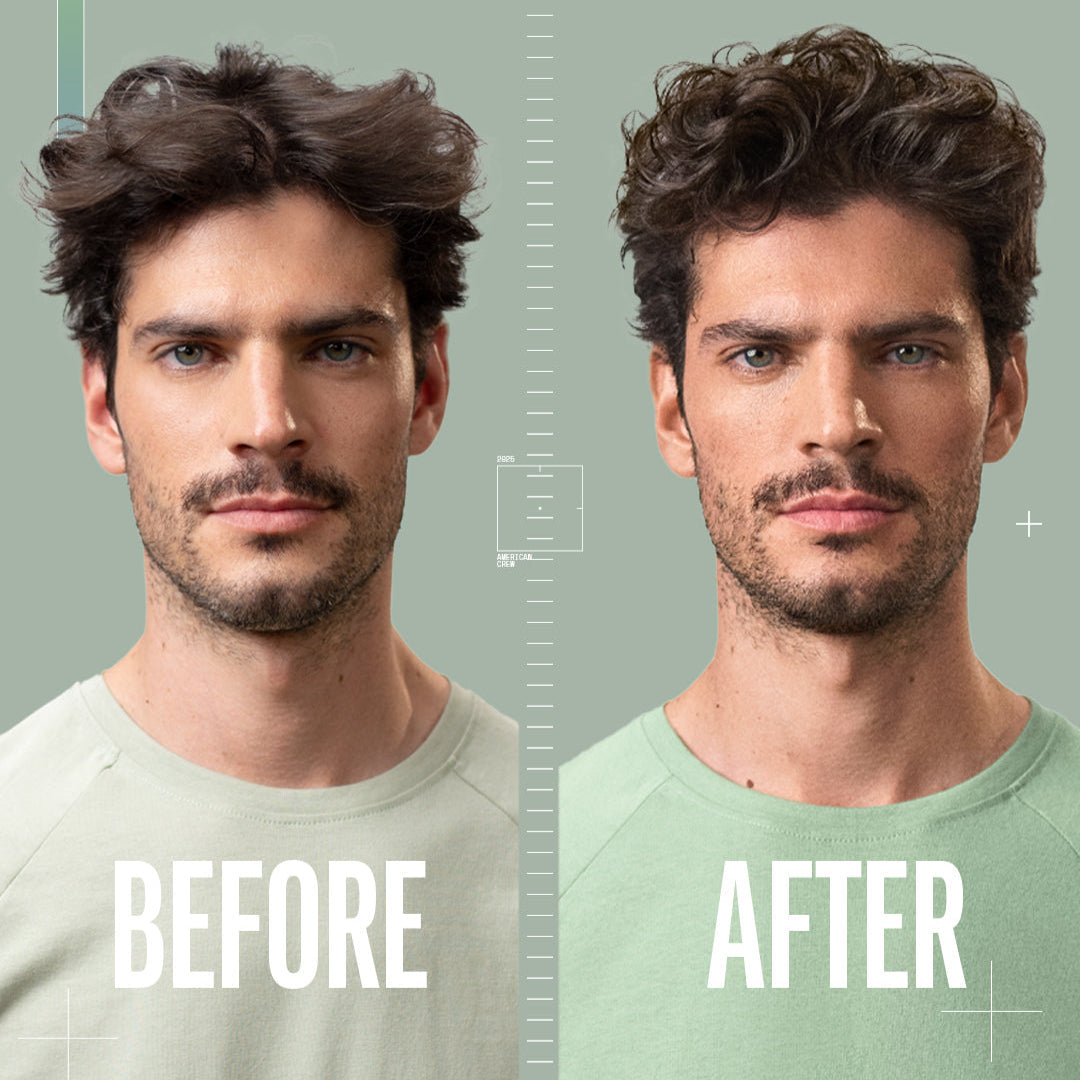 American Crew Forming Cream Gel before and after styling result