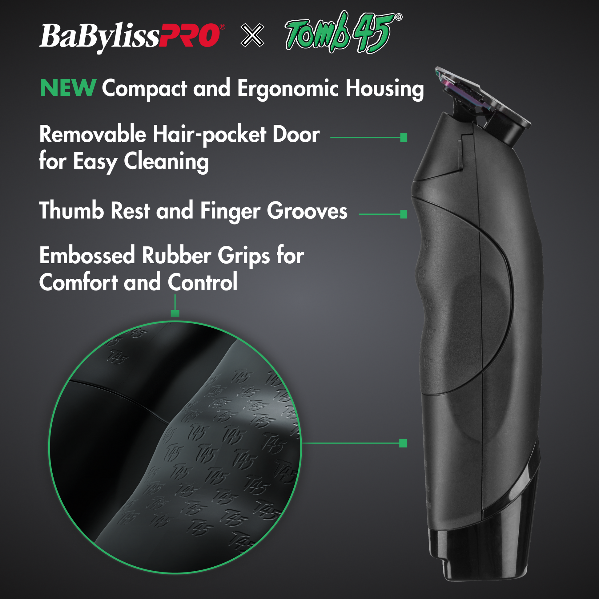 BaBylissPRO x Tomb45 Wireless-Charging Trimmer – DS1 Dual-Speed, Reversed Blade