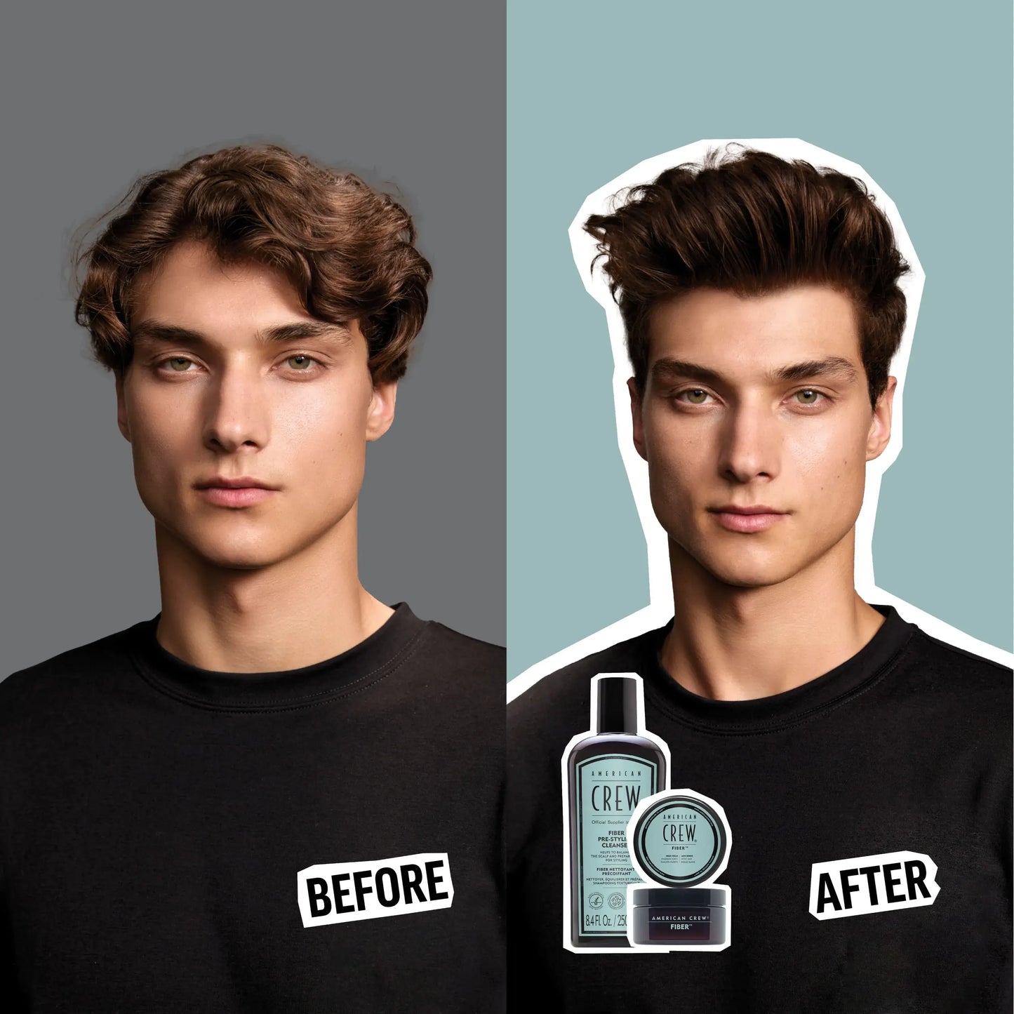 Fiber Pre-Styling Shampoo before and after