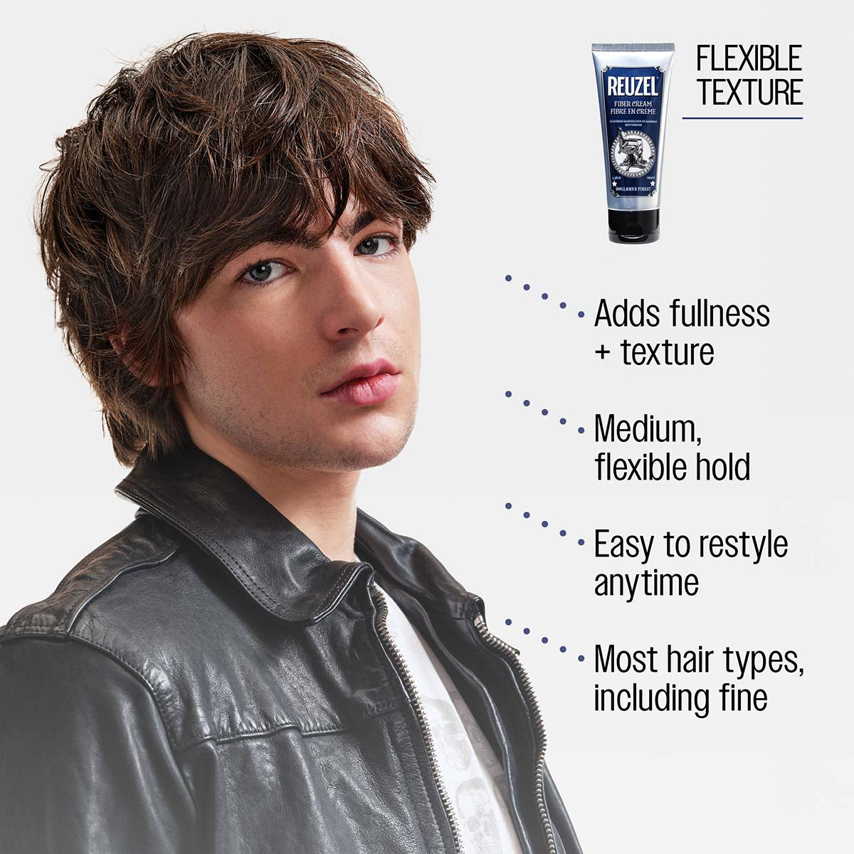 Reuzel Fiber Cream 100ml - Pliable Hold with a Natural Finish
