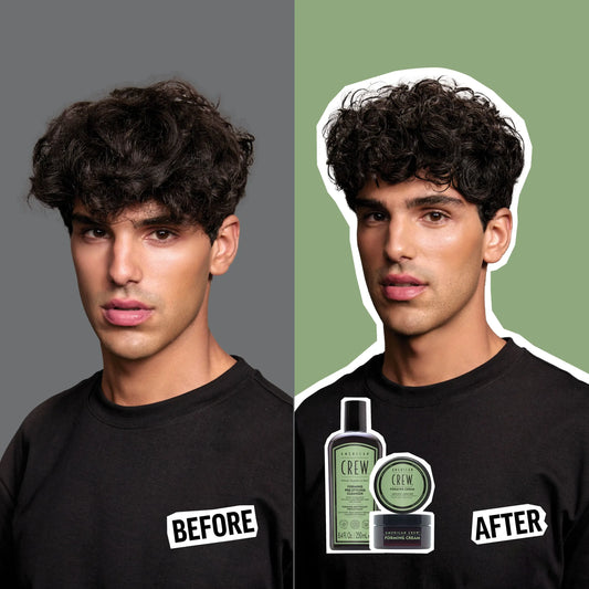 Forming Cream Pre-Styling Shampoo before and after