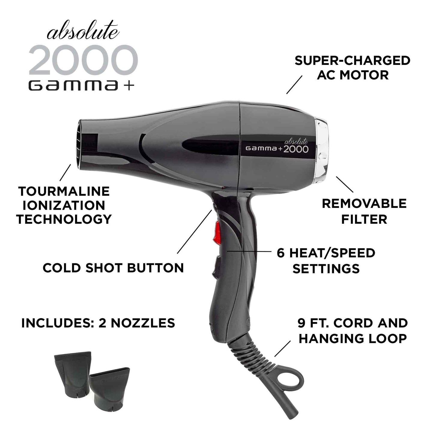 Gamma+ Absolute 2000 Professional Hair Dryer – Professional