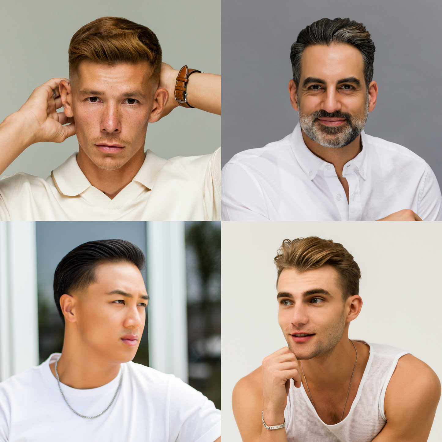 Johnny B Hold Tight Clay Gel — styled looks created with Hold Tight clay gel