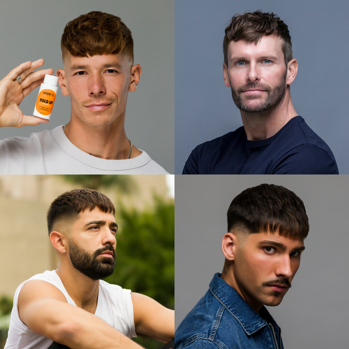 Johnny B Hold Up Hair Powder — styled looks created with Hold Up hair powder