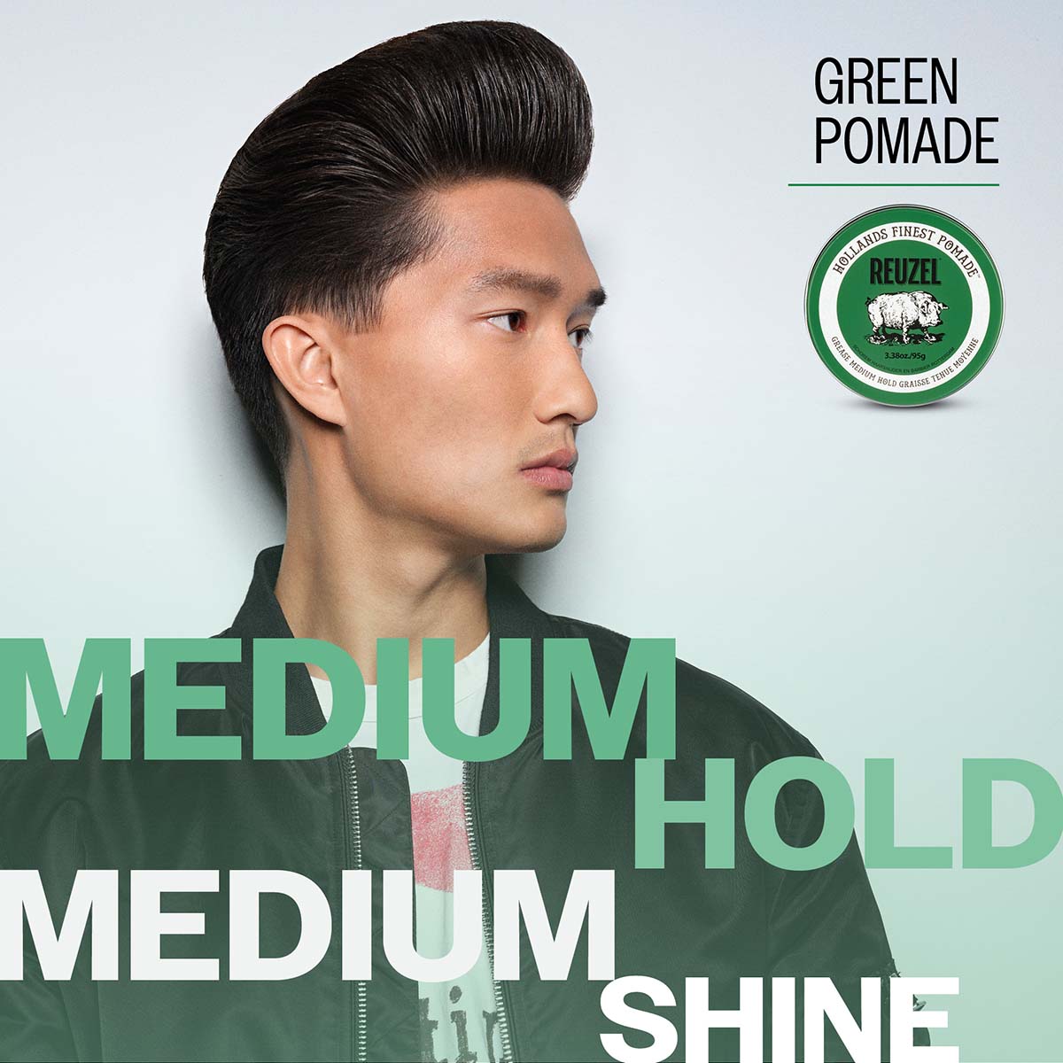 Reuzel Green Medium Hold Grease for Classic Styles & Medium Shine