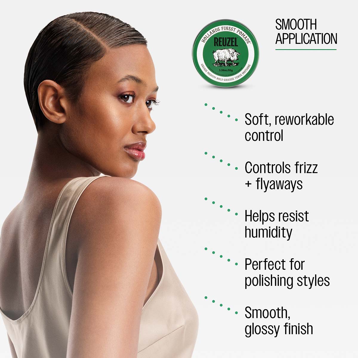 Reuzel Green Medium Hold Grease for Classic Styles & Medium Shine