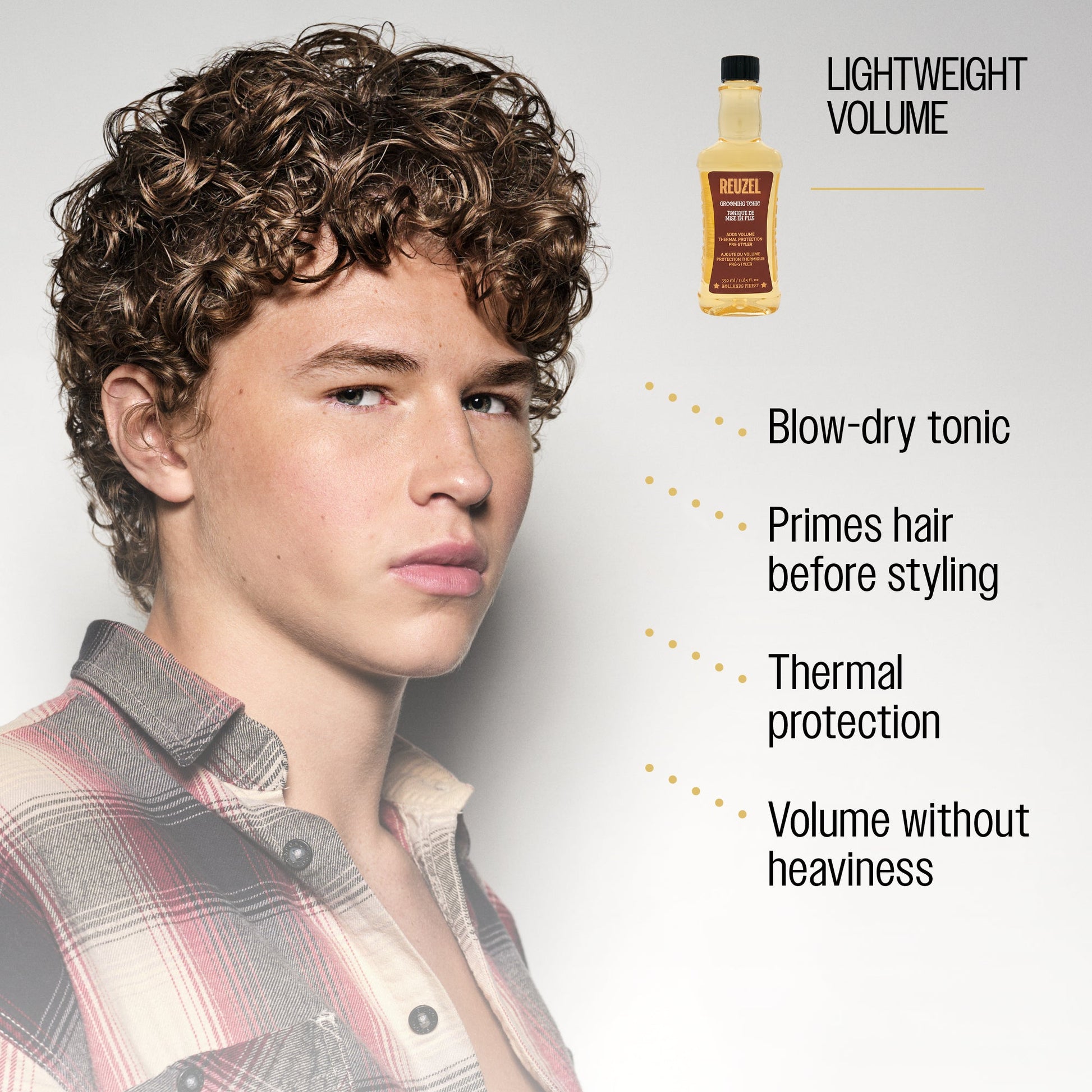 Reuzel Grooming Tonic - Long-Lasting Natural Hold for Styling - 350ml