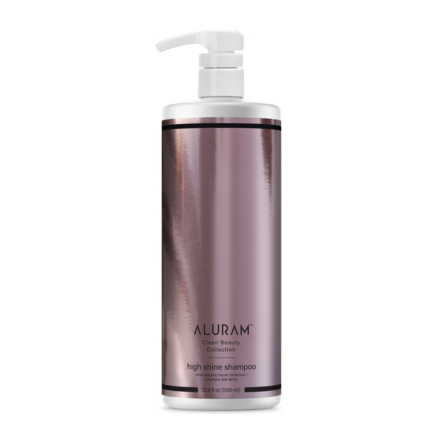 Aluram High Shine Shampoo — 1 L (33.8 oz) salon size bottle, front label