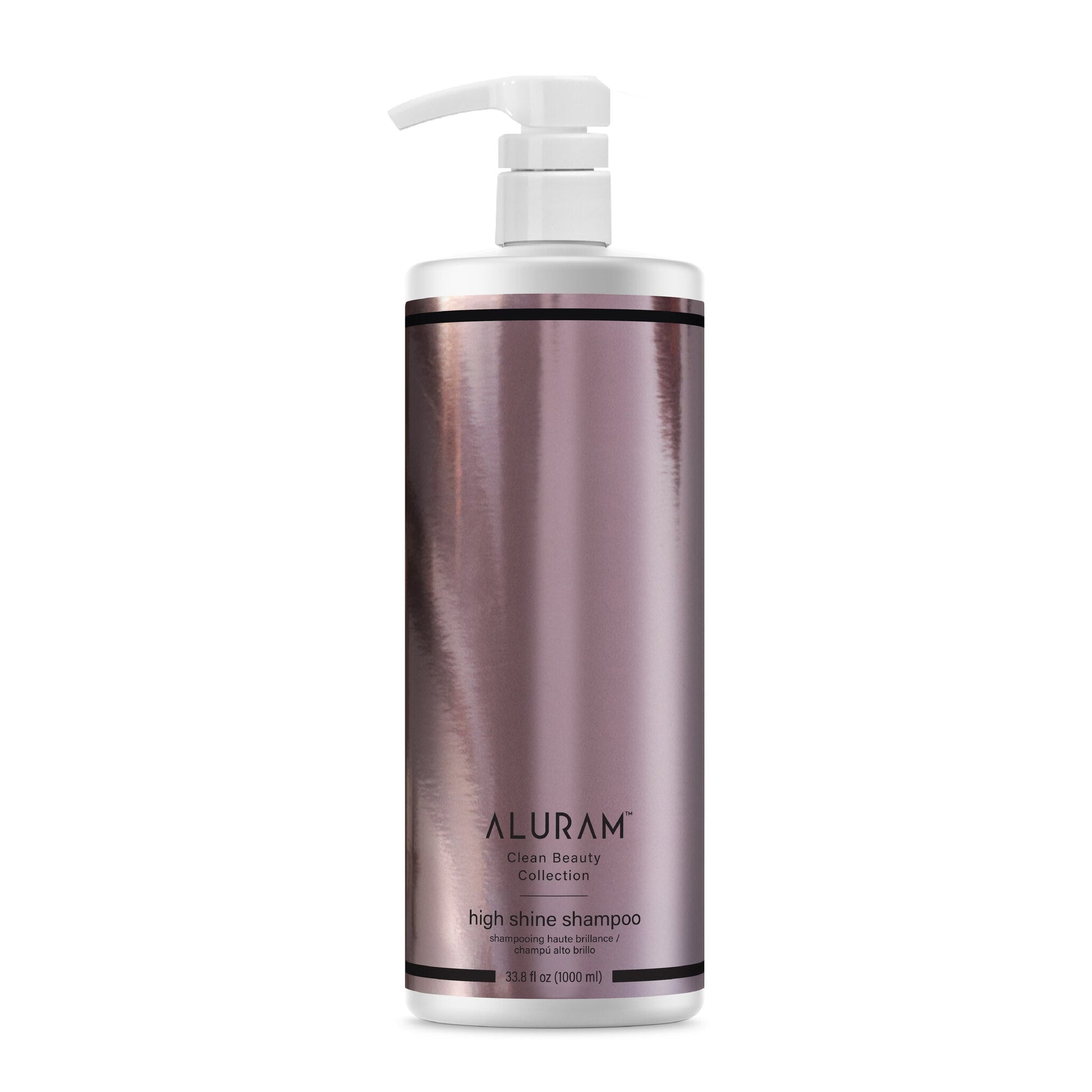 Aluram High Shine Shampoo — 1 L (33.8 oz) salon size bottle, front label