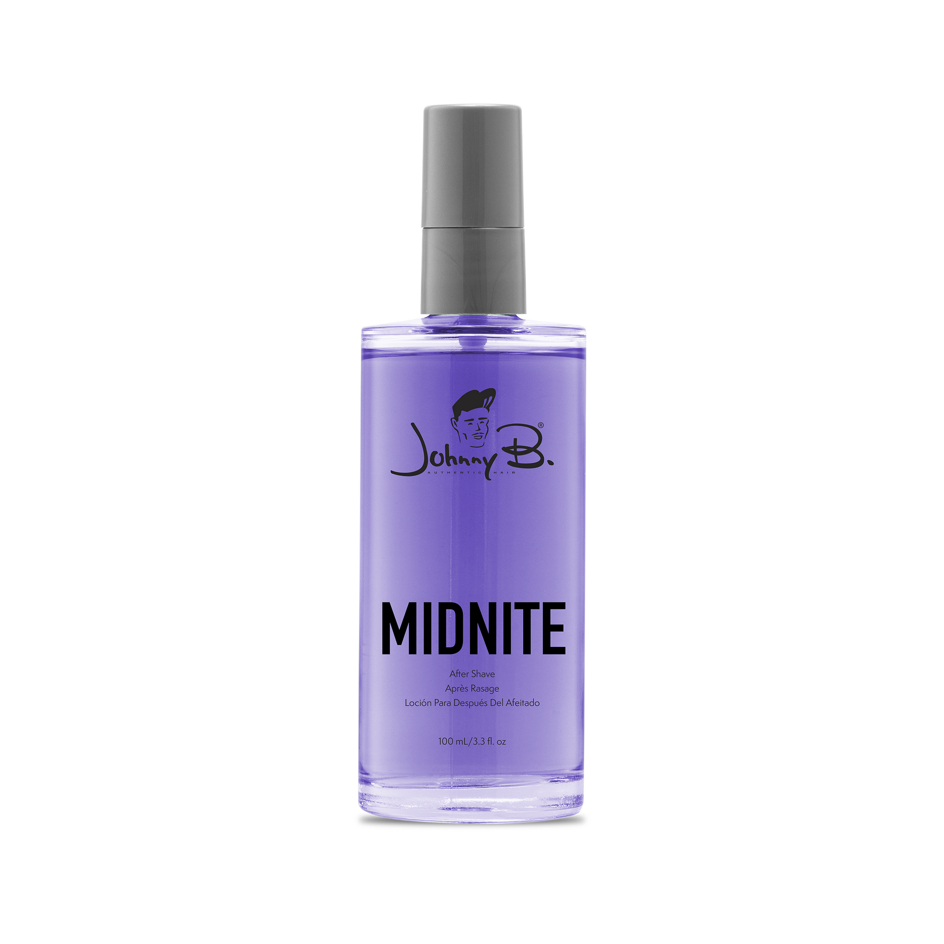 Johnny B After Shave Midnite — current 100 ml spray bottle, front label, white background
