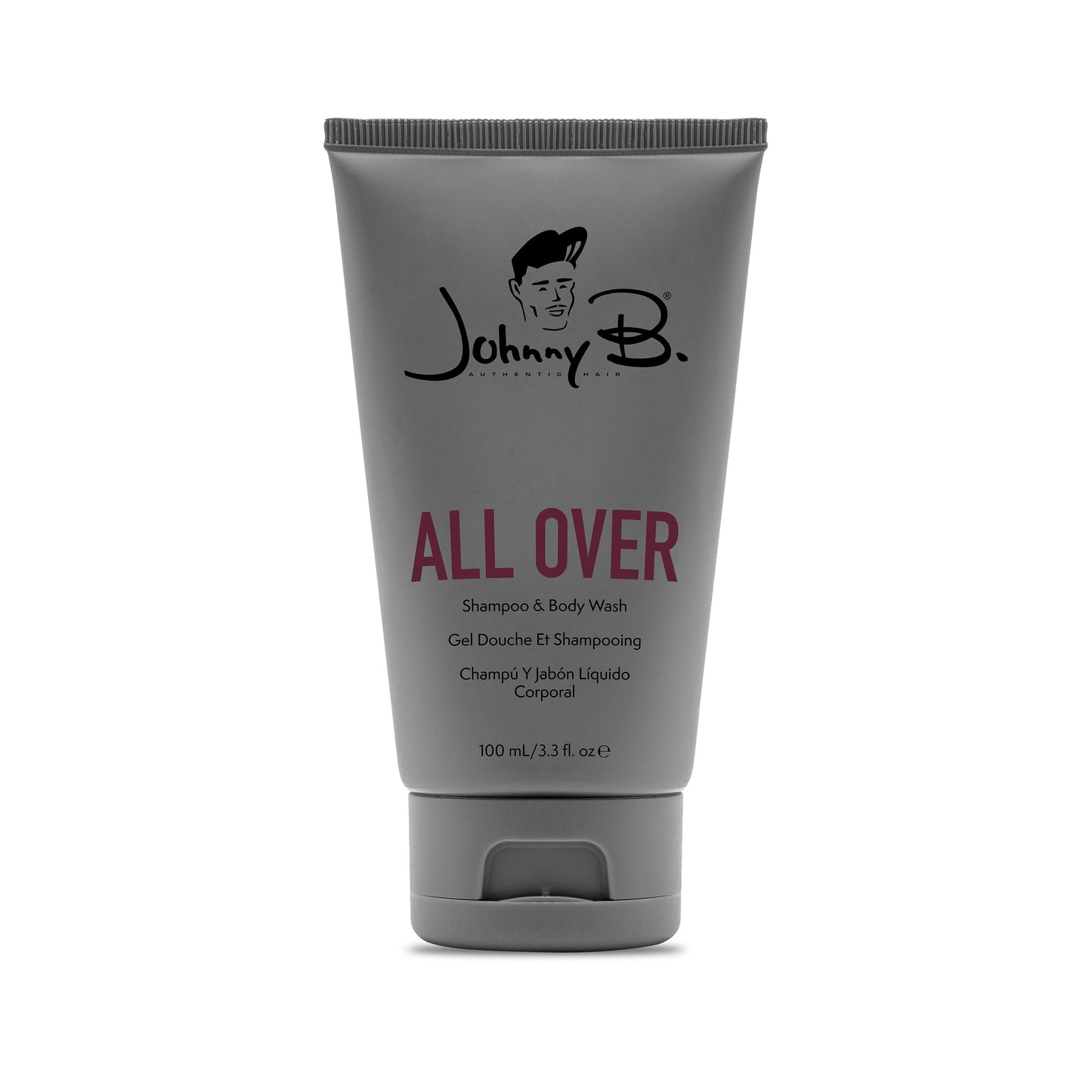 Johnny B All Over Shampoo & Body Wash — 100 ml tube, front label, white background