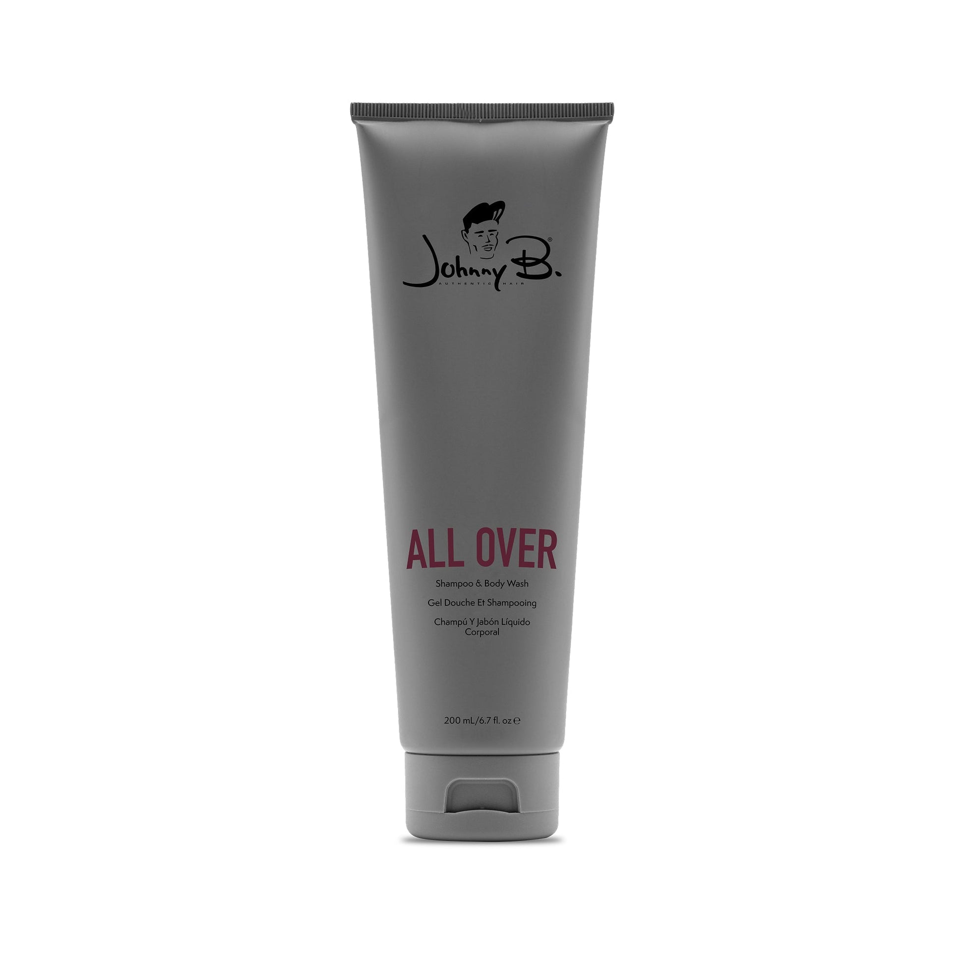 Johnny B All Over Shampoo, 6.7 Ounces — 200 ml (6.7 oz) tube, front label, white background