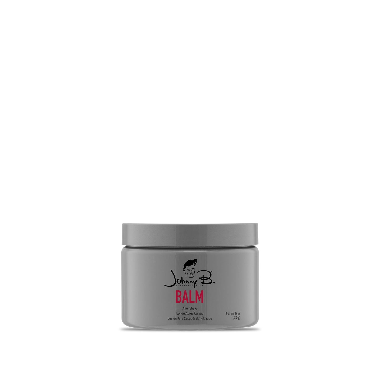 Johnny B After Shave Balm — 12 oz jar, front label, white background