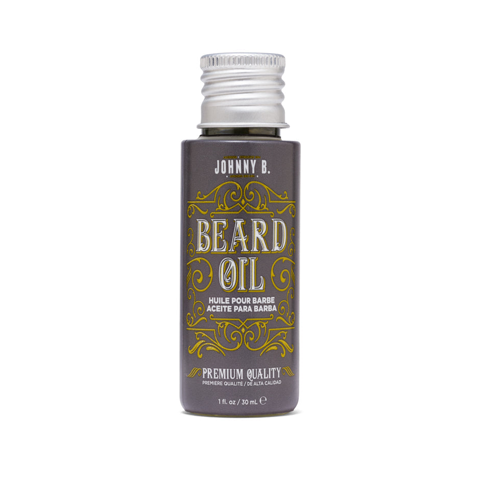Johnny B Beard Oil — front of pack, current livery