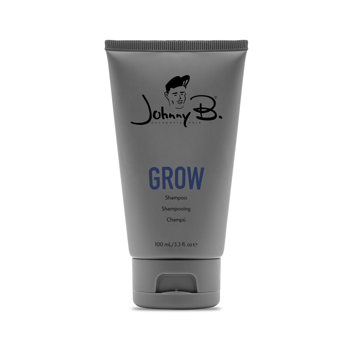 Johnny B Grow Shampoo — 100 ml tube, front label, white background