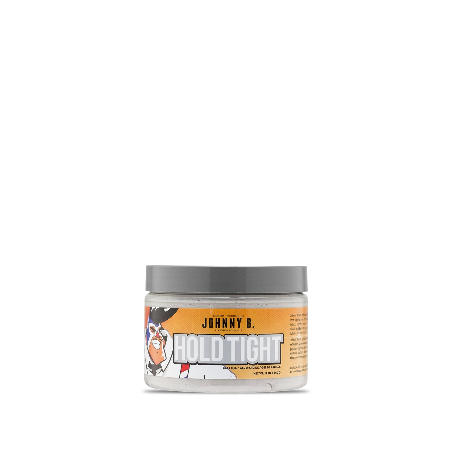 Johnny B Hold Tight Clay Gel — 12 oz (340 ml) jar with Hold Tight artwork, white background