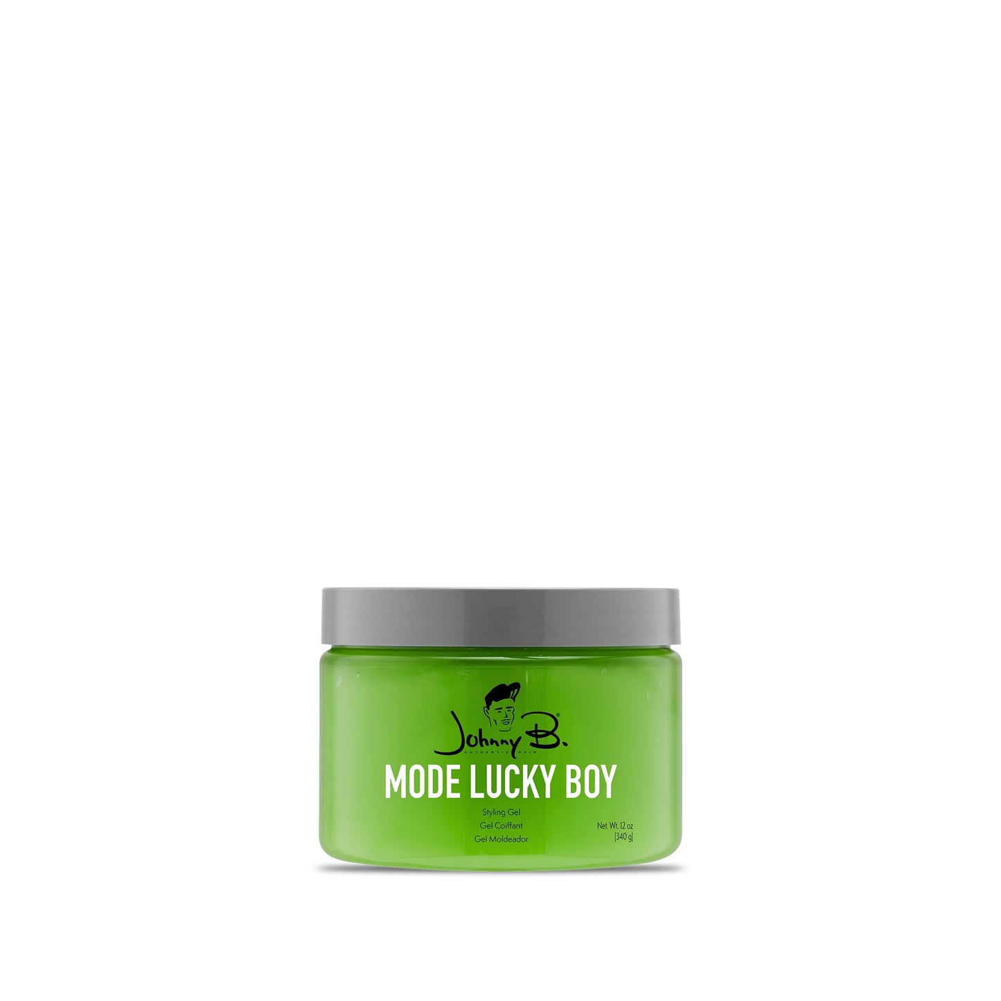Johnny B Mode Lucky Boy Styling Gel — model lifestyle shot, current Johnny B livery