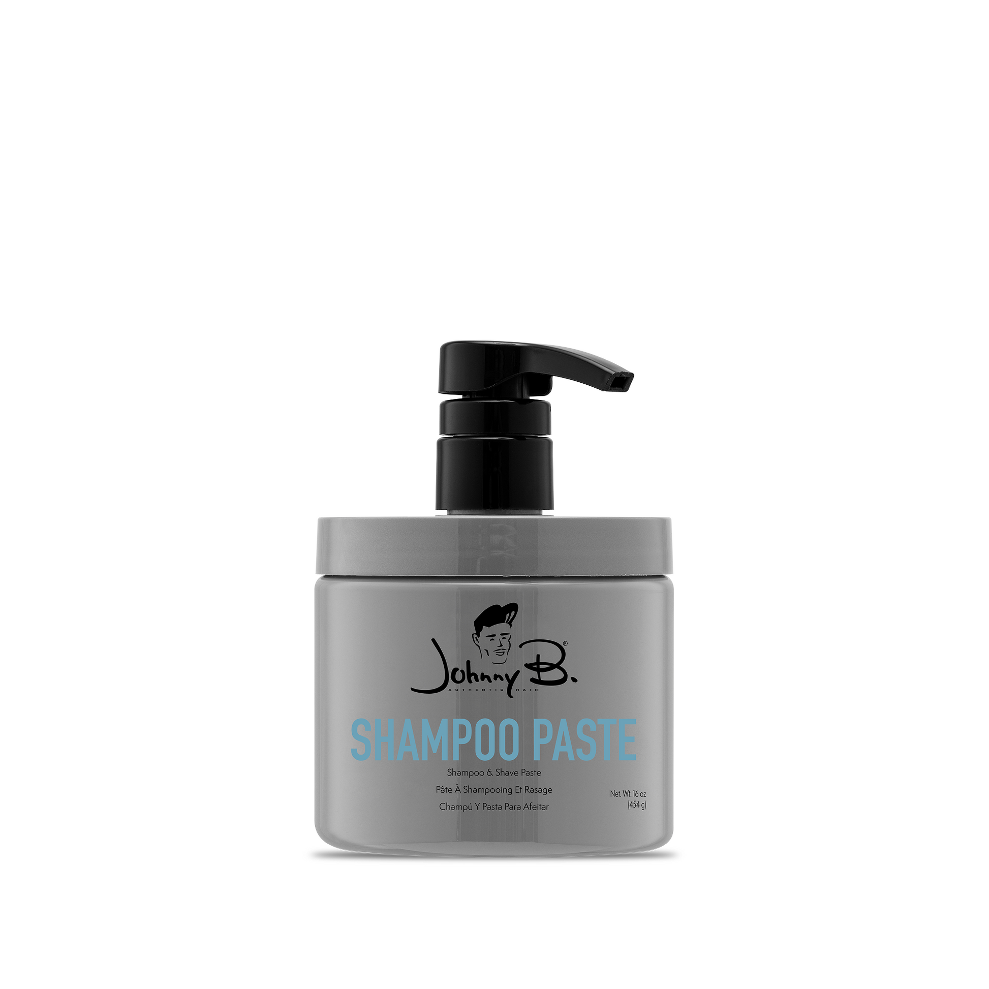 Johnny B Shampoo Paste - Deep Cleansing — 16 oz (454 g) pump jar, front label, white background