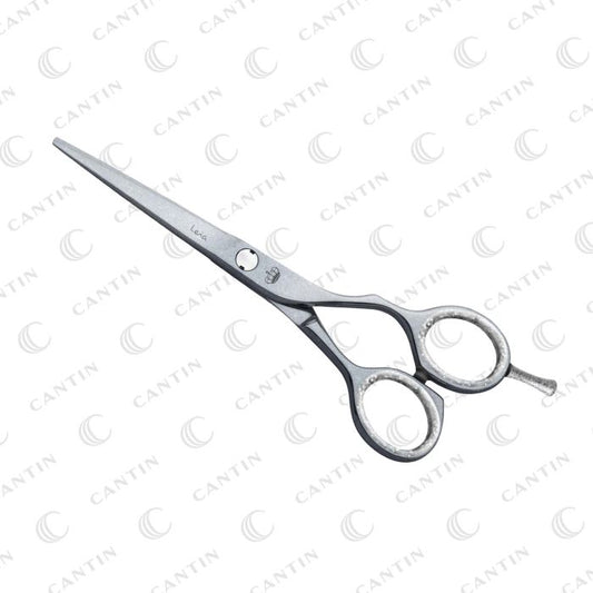 SCISSORS 5.5" JAGUAR BLUE #LEIAC — professional hairdressing shear, full side view on a plain white background