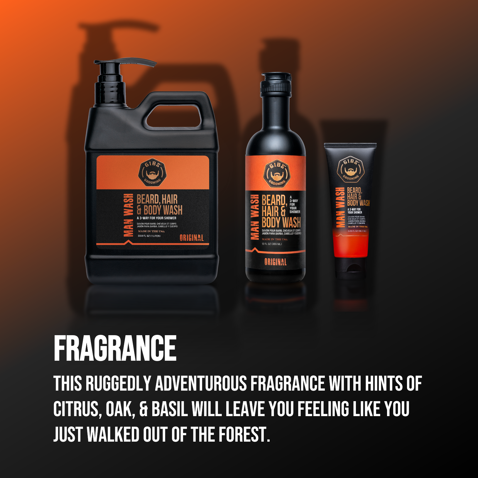 Man Wash BHB Beard, Hair & Body Wash