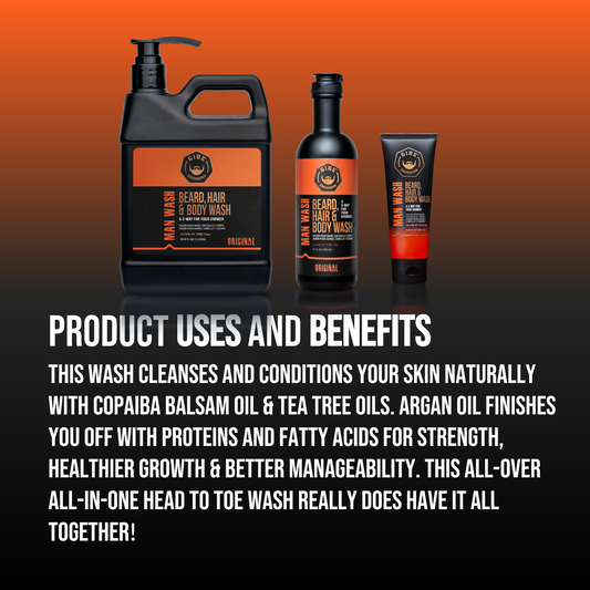 Man Wash BHB Beard, Hair & Body Wash