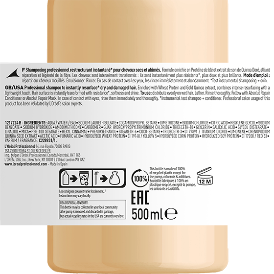 L’Oréal Professionnel Absolut Repair Shampoo – Strengthening Cleanser for Damaged Hair