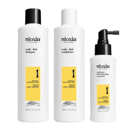 Nioxin System 1 Hair System Kit – 3-Step Thickening Regimen for Natural Thinning Hair