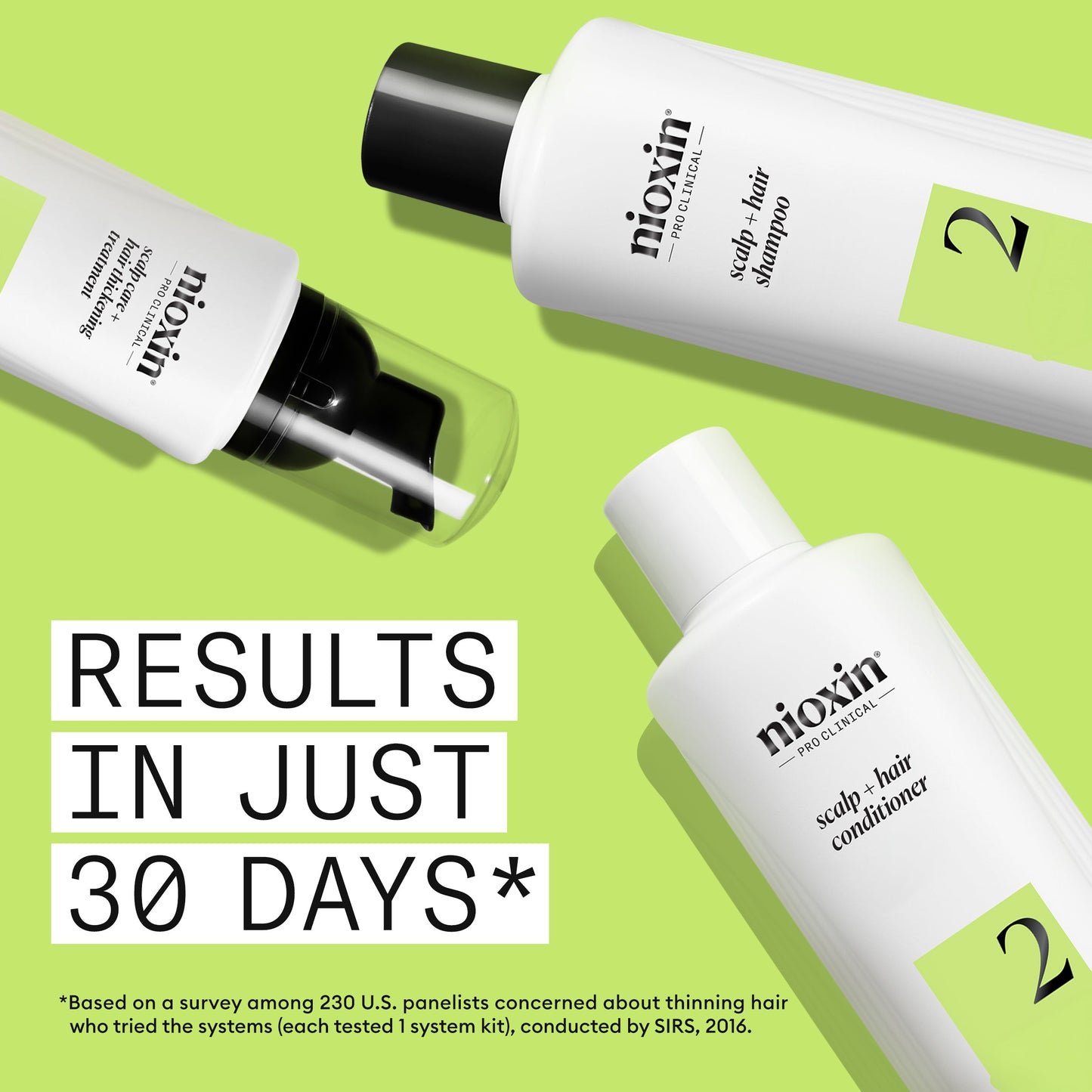 Nioxin System 2 Hair System Kit – 3-Step Thickening Regimen for Progressed Thinning